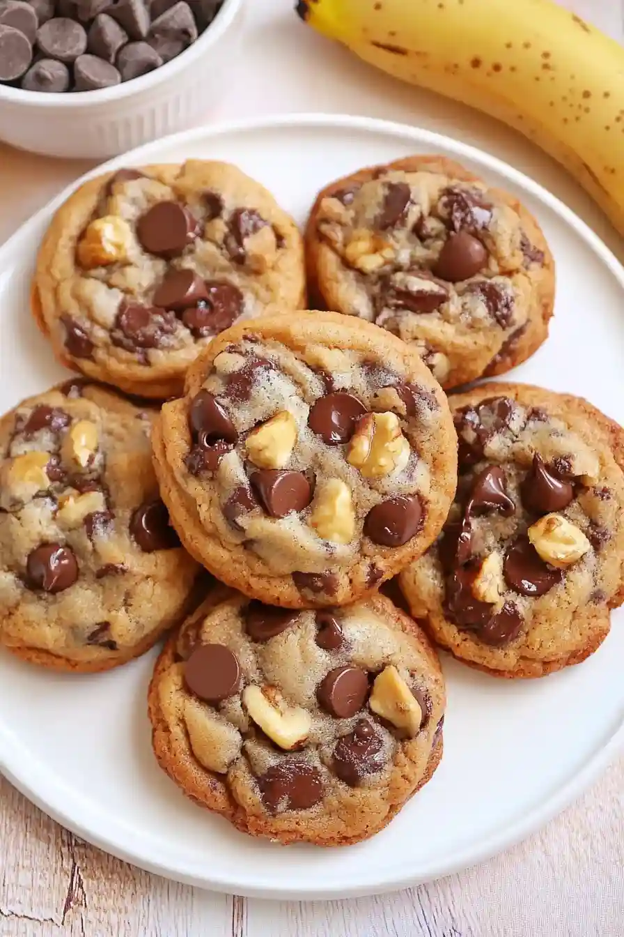 Chewy Banana Bread Chocolate Chip Cookies