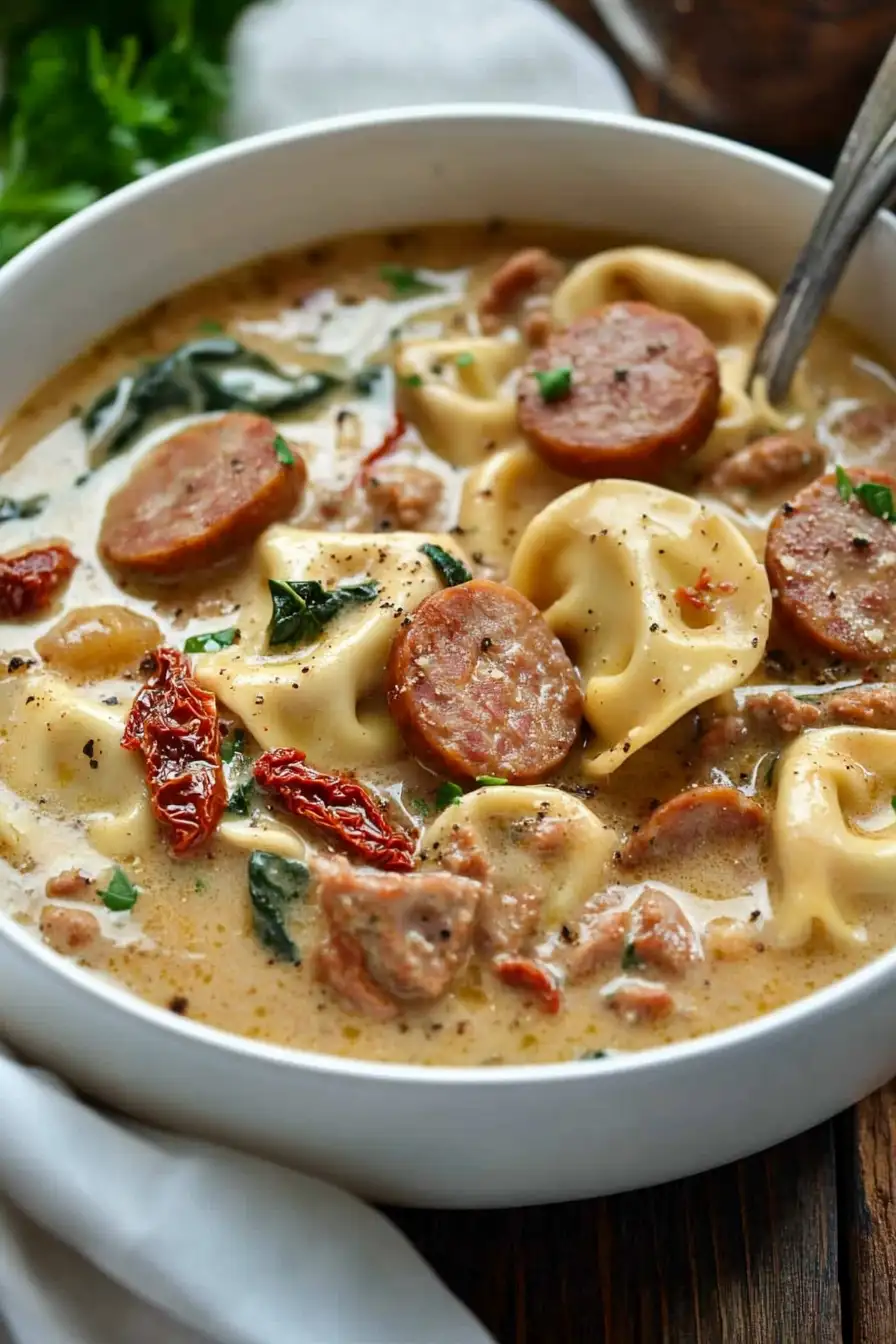 Tasty Kielbasa Tortellini Soup