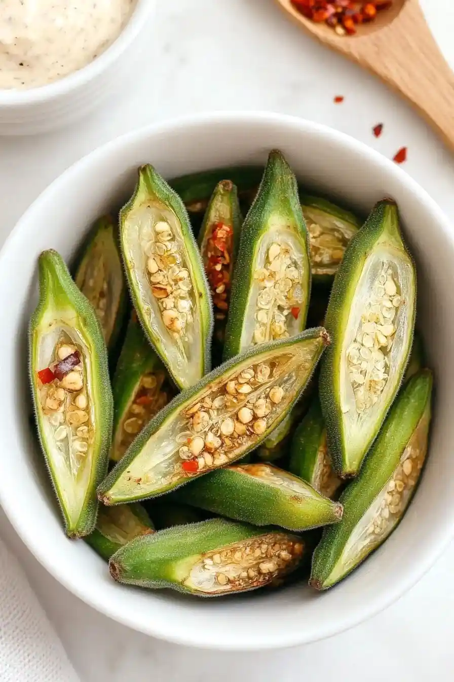 Low Calorie Okra Chips