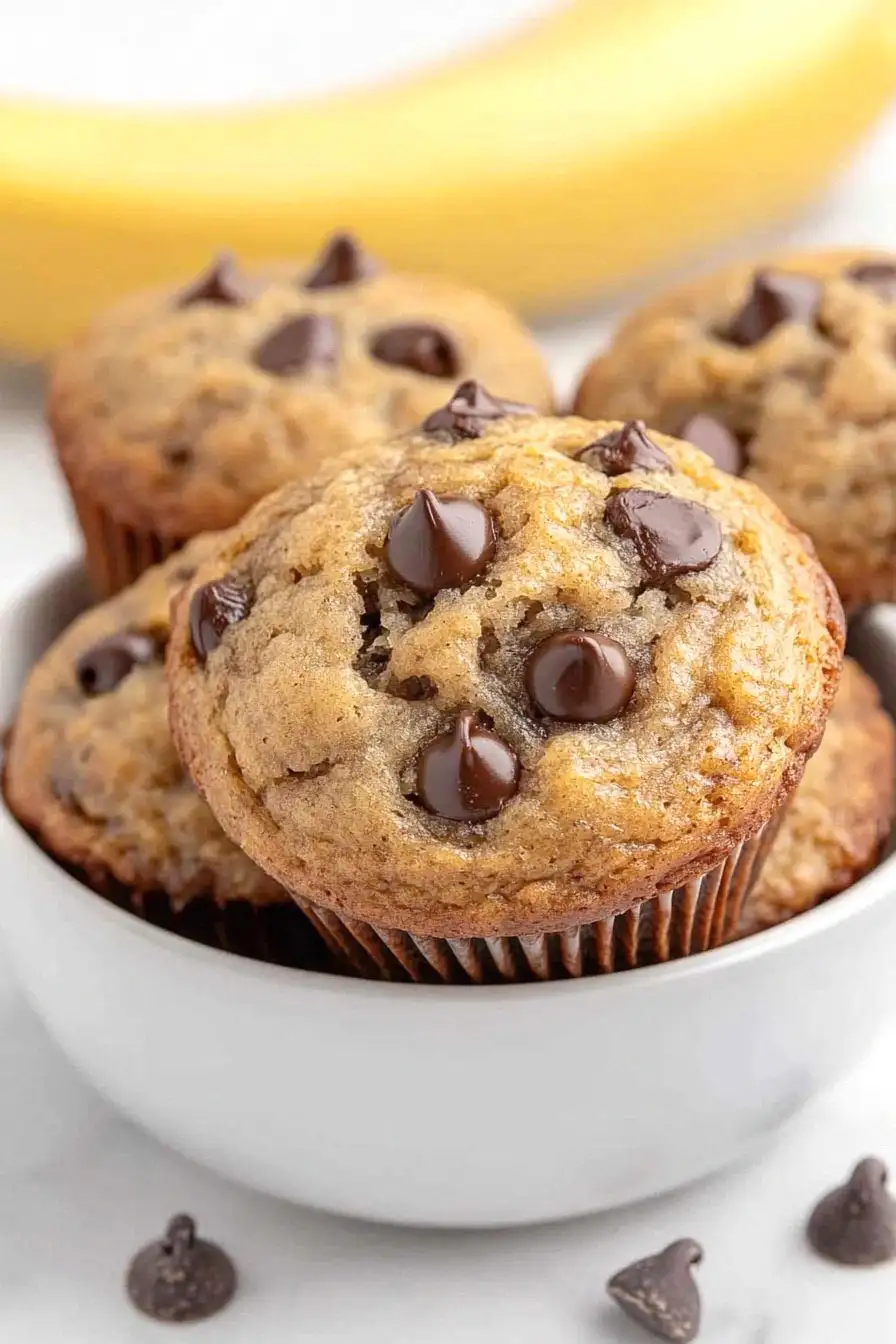Moist Banana Chocolate Chip Muffins