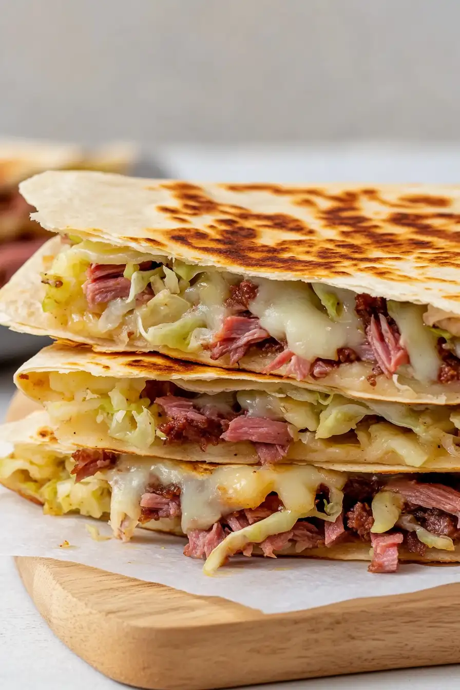 Juicy Corned Beef Quesadillas