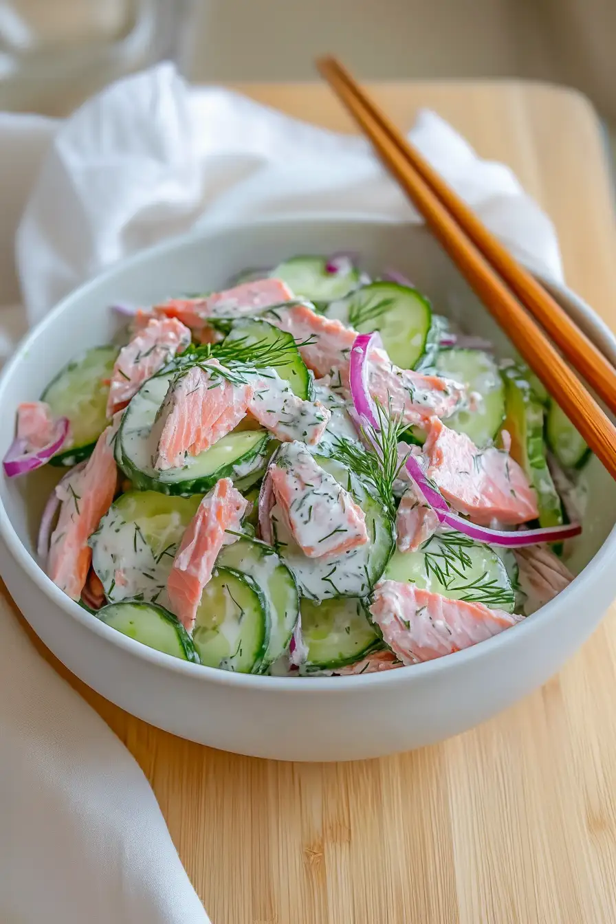 Zesty Easter Cucumber Smoked Salmon Salad