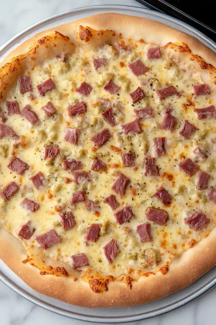Tasty Corned Beef Pizza