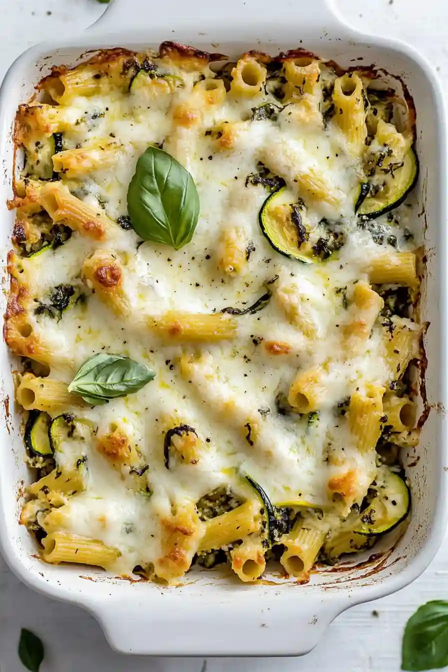 Savory Zucchini Baked Ziti