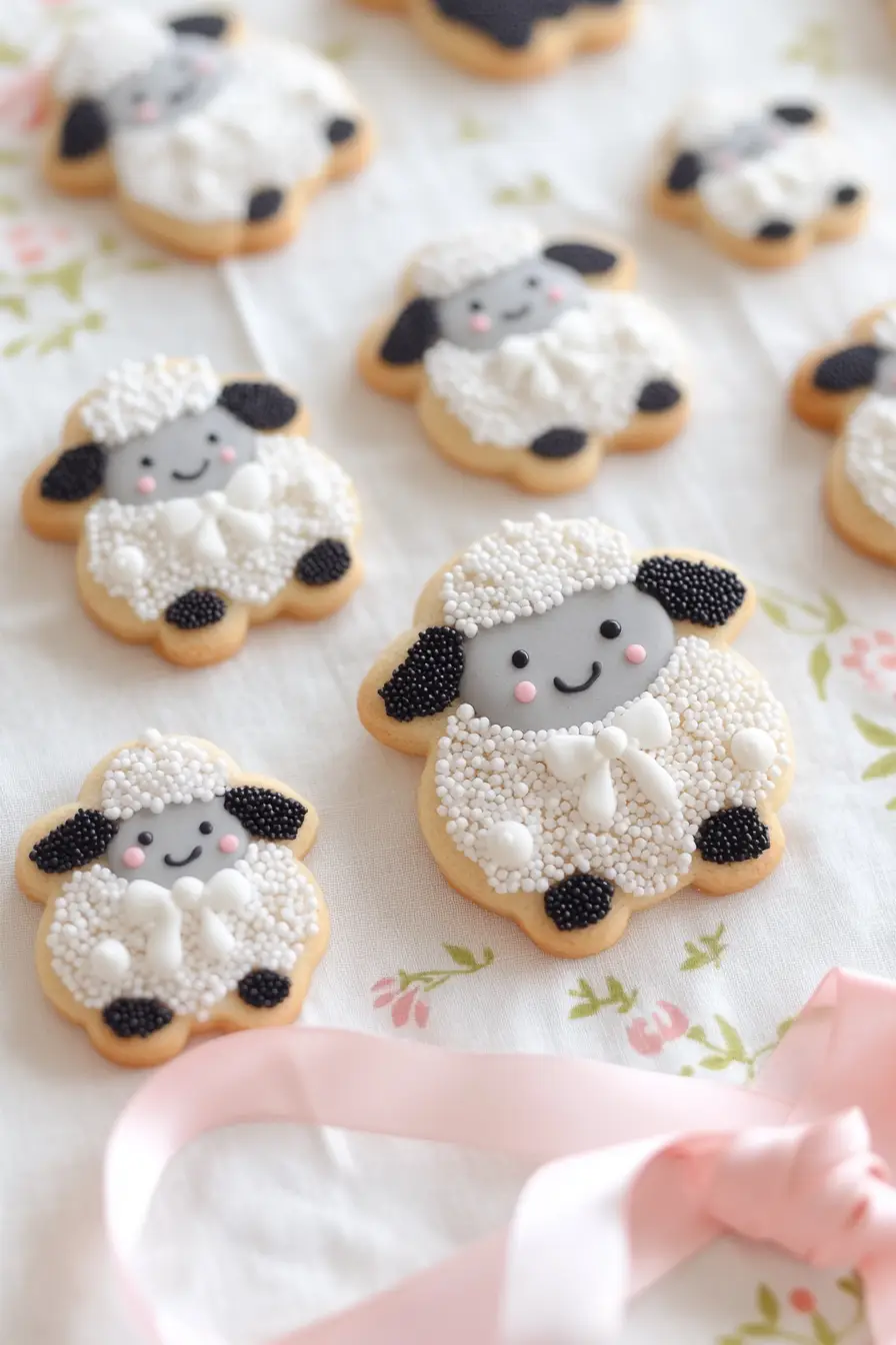 Fun Easter Lamb Shaped Cookies