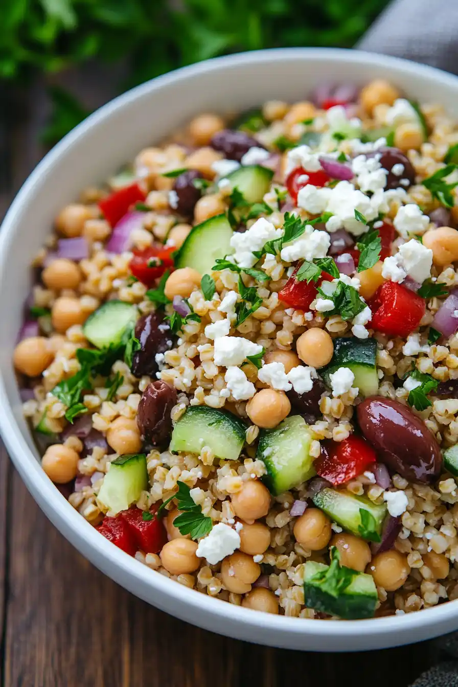 Healthy Farro Salad with Feta