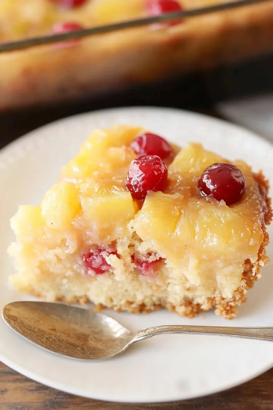 Moist Pineapple Upside Down Dump Cake