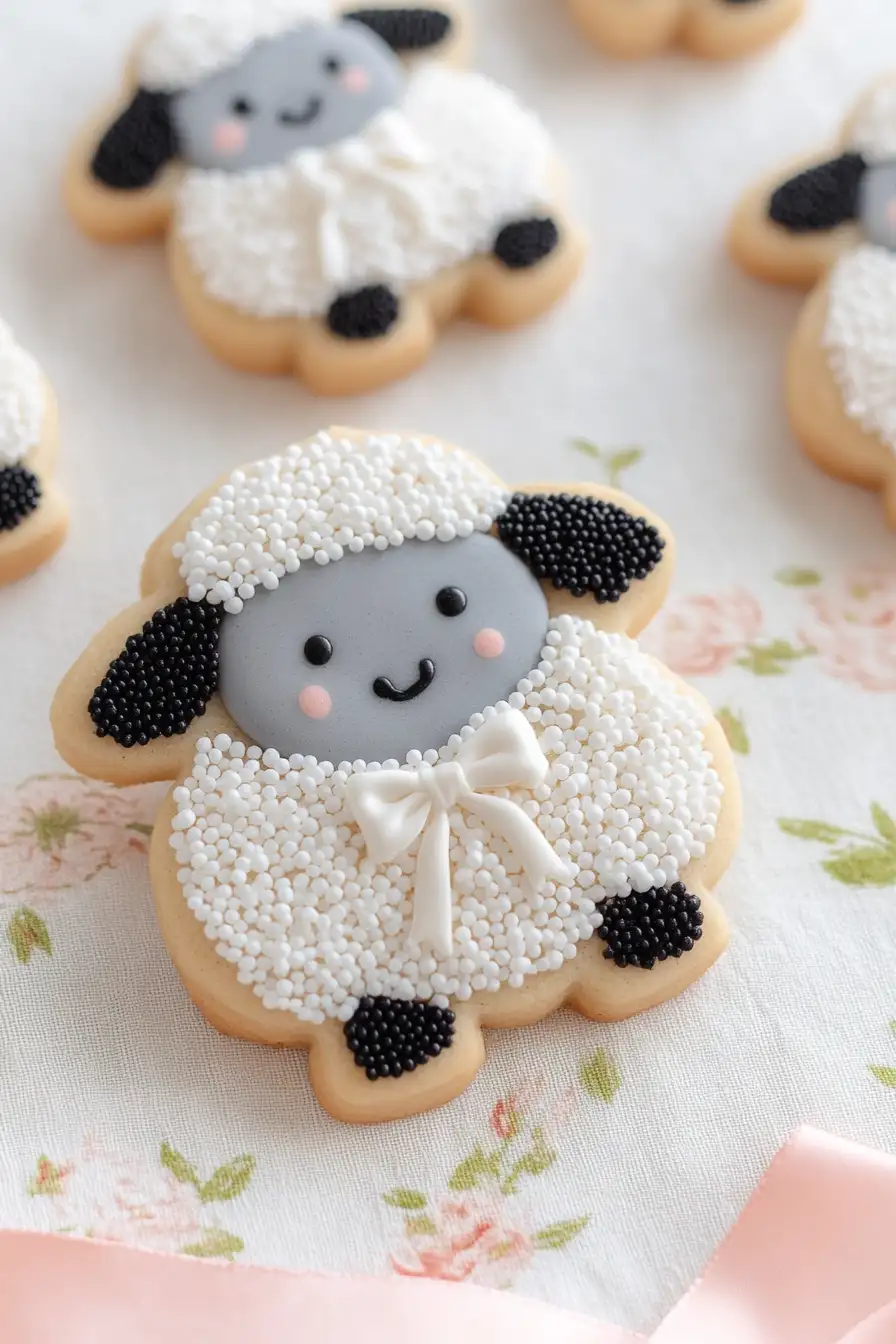 Fun Easter Lamb Shaped Cookies