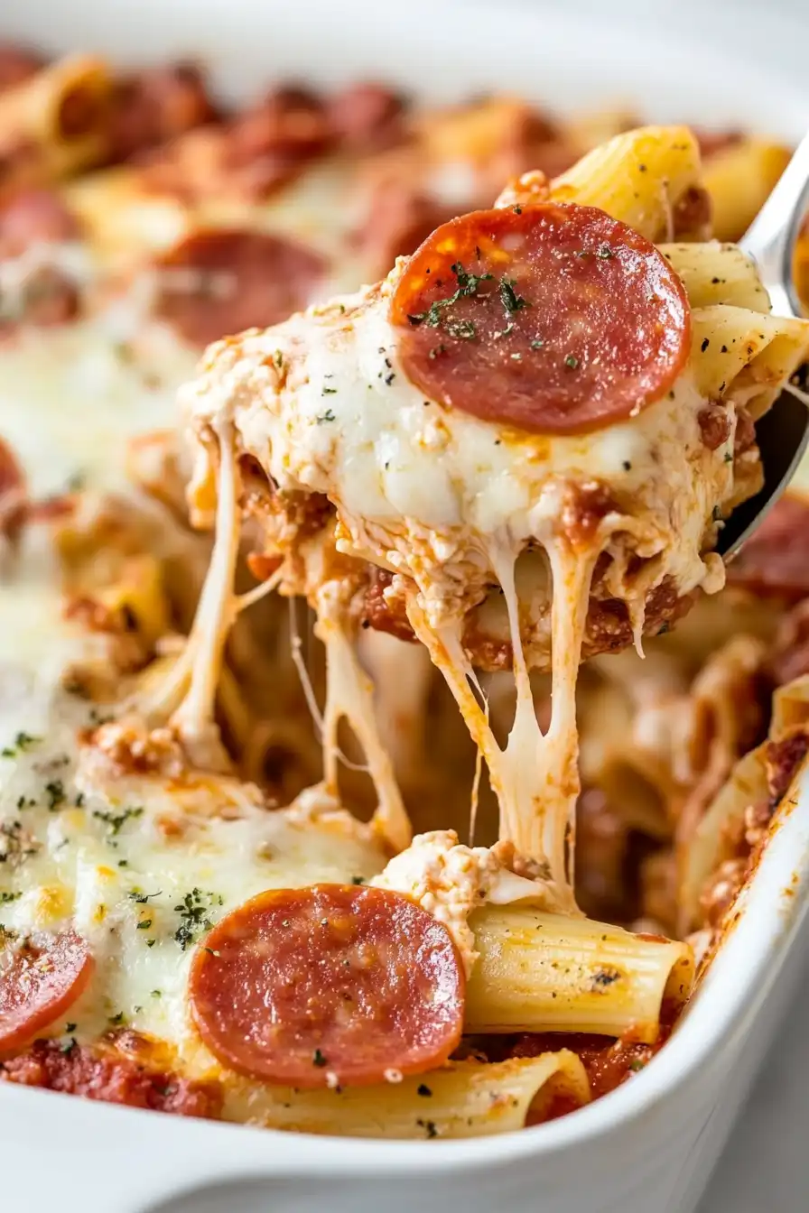 Creamy Pepperoni Baked Ziti