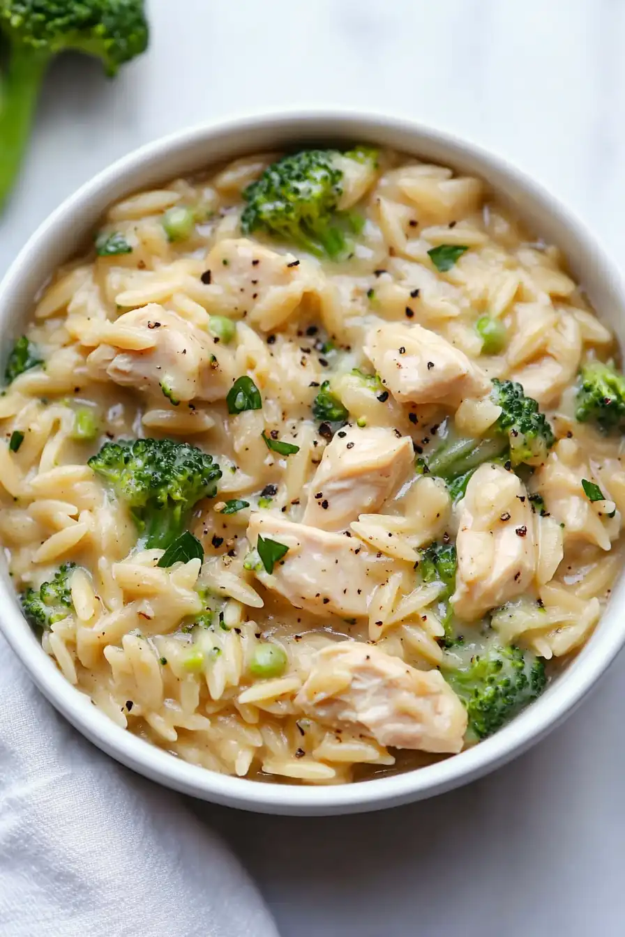 Easy Chicken and Broccoli Orzo