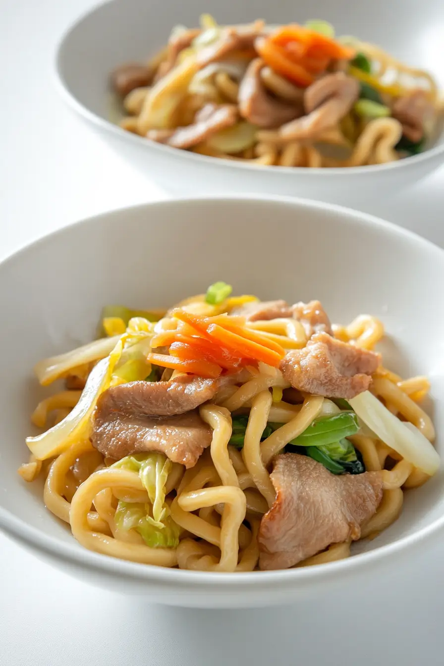 Flavorful Pork Belly Yaki Udon