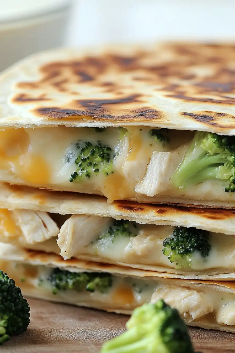 Quick Chicken and Broccoli Quesadilla