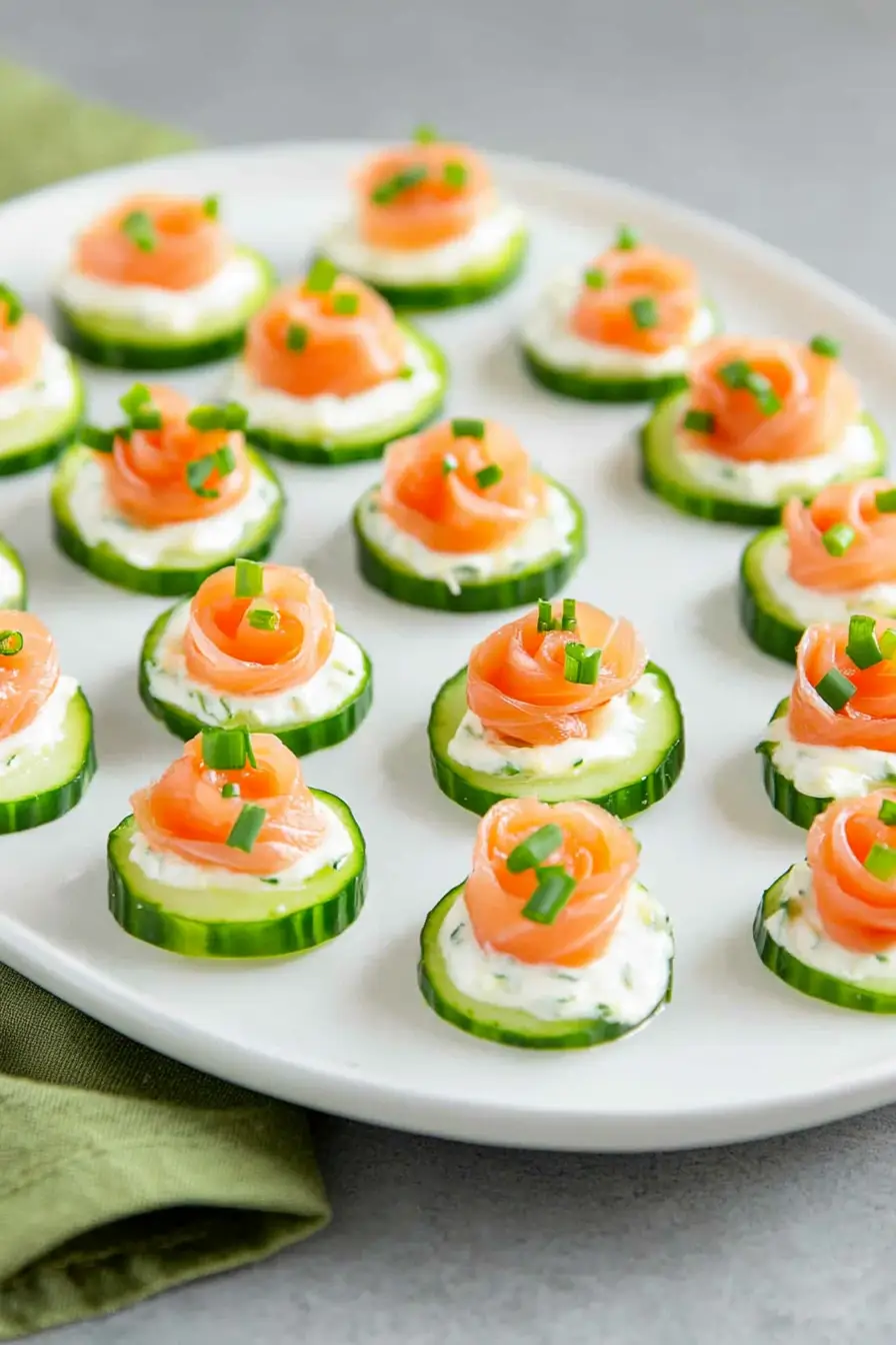 Juicy Easter Smoked Salmon Cucumber Bites