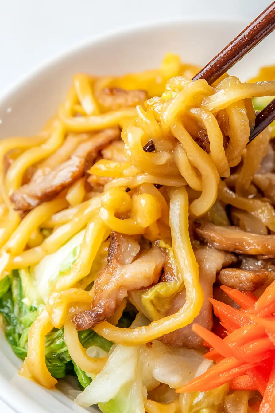 Flavorful Pork Belly Yaki Udon