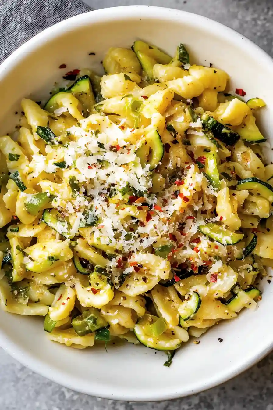 Fresh Zucchini and Leek Pasta
