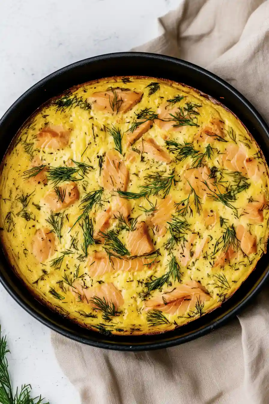 Moist Easter Crustless Smoked Salmon Quiche