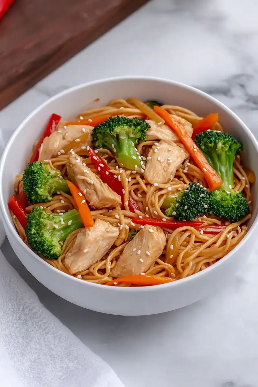 Quick Chicken and Broccoli Lo Mein