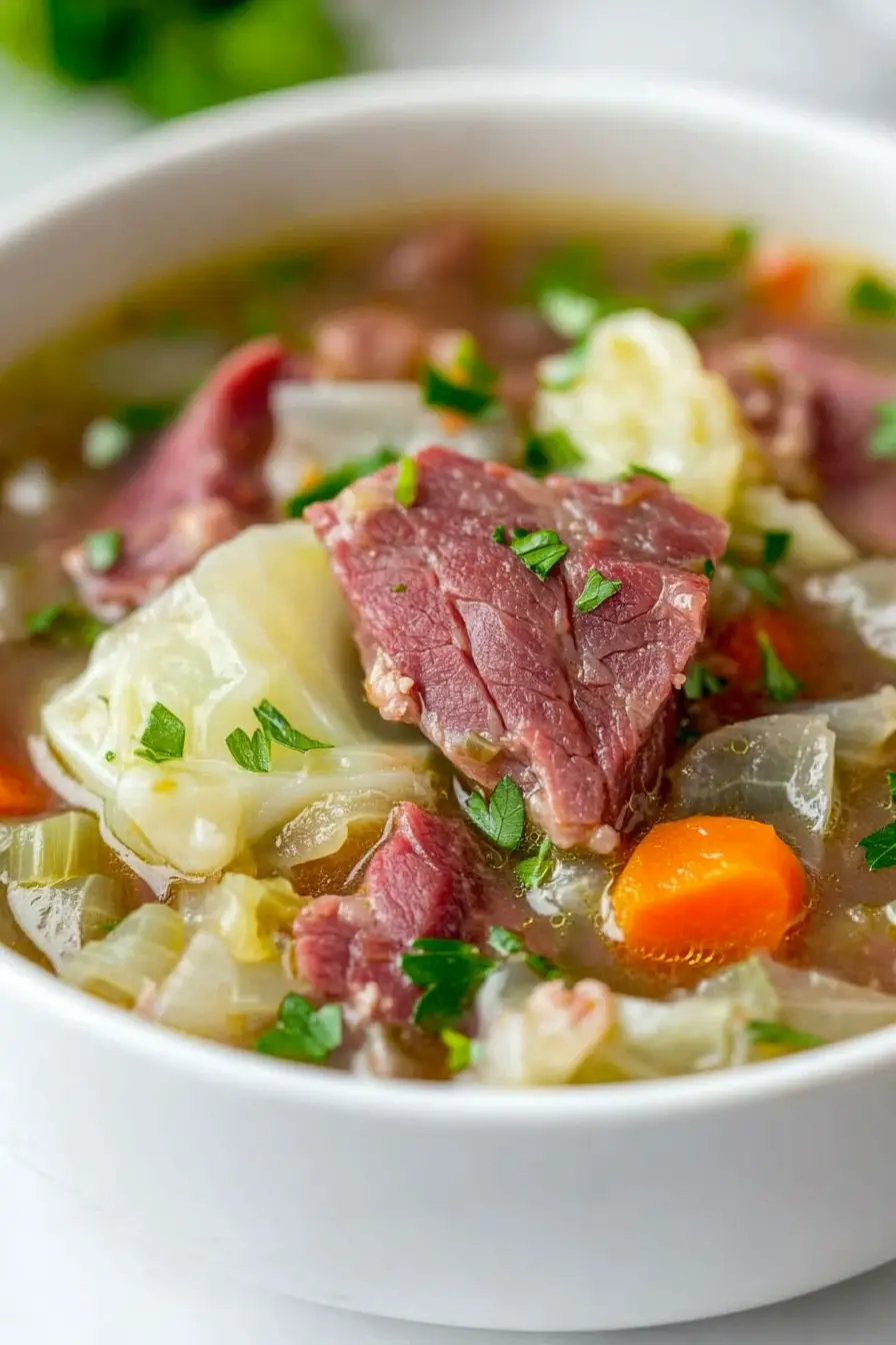 Delicious Corned Beef and Cabbage Soup