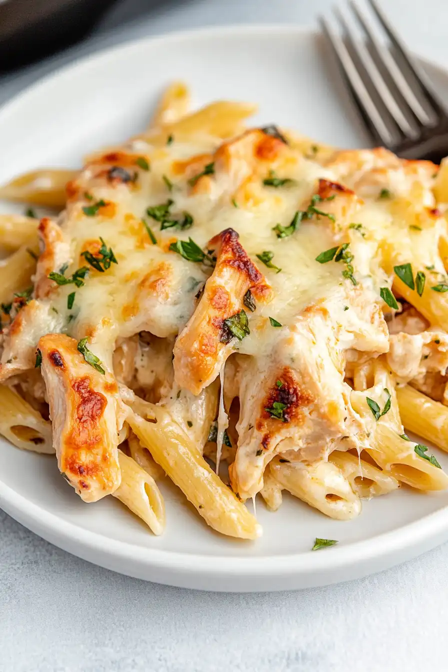 Healthy Alfredo Baked Ziti