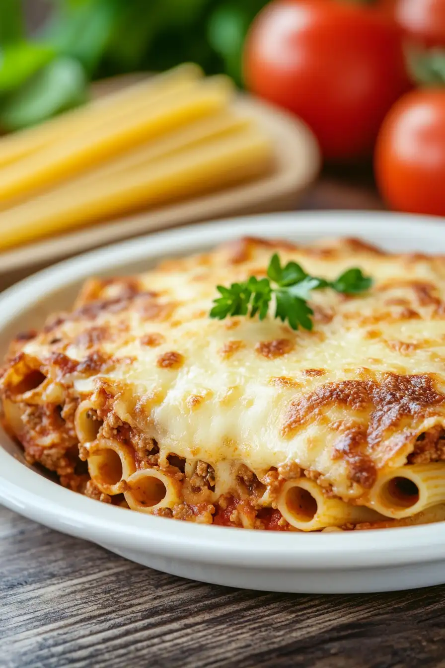 Quick Baked Ziti Bolognese