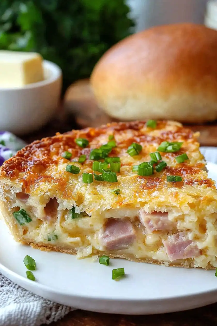 Tasty Bisquick Impossible Ham and Cheese Pie