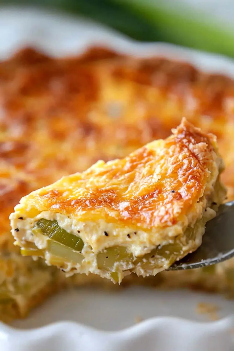 Low Calorie Leek Crustless Quiche