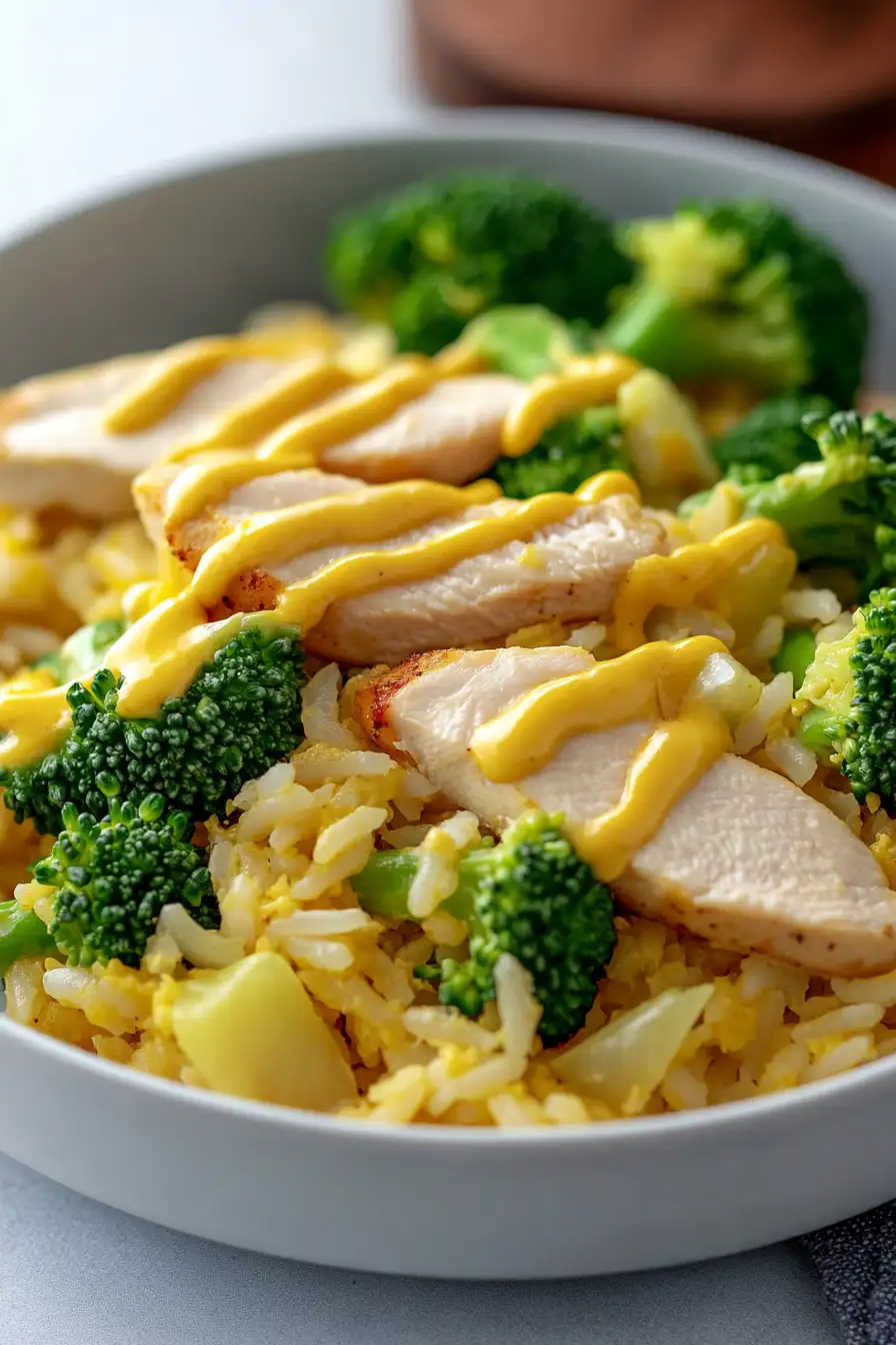 Quick Chicken and Yellow Rice with Broccoli