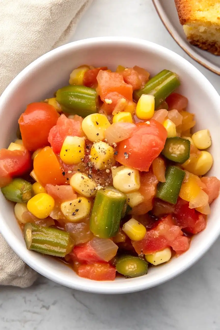Delicious Okra, Corn, and Tomatoes Recipe