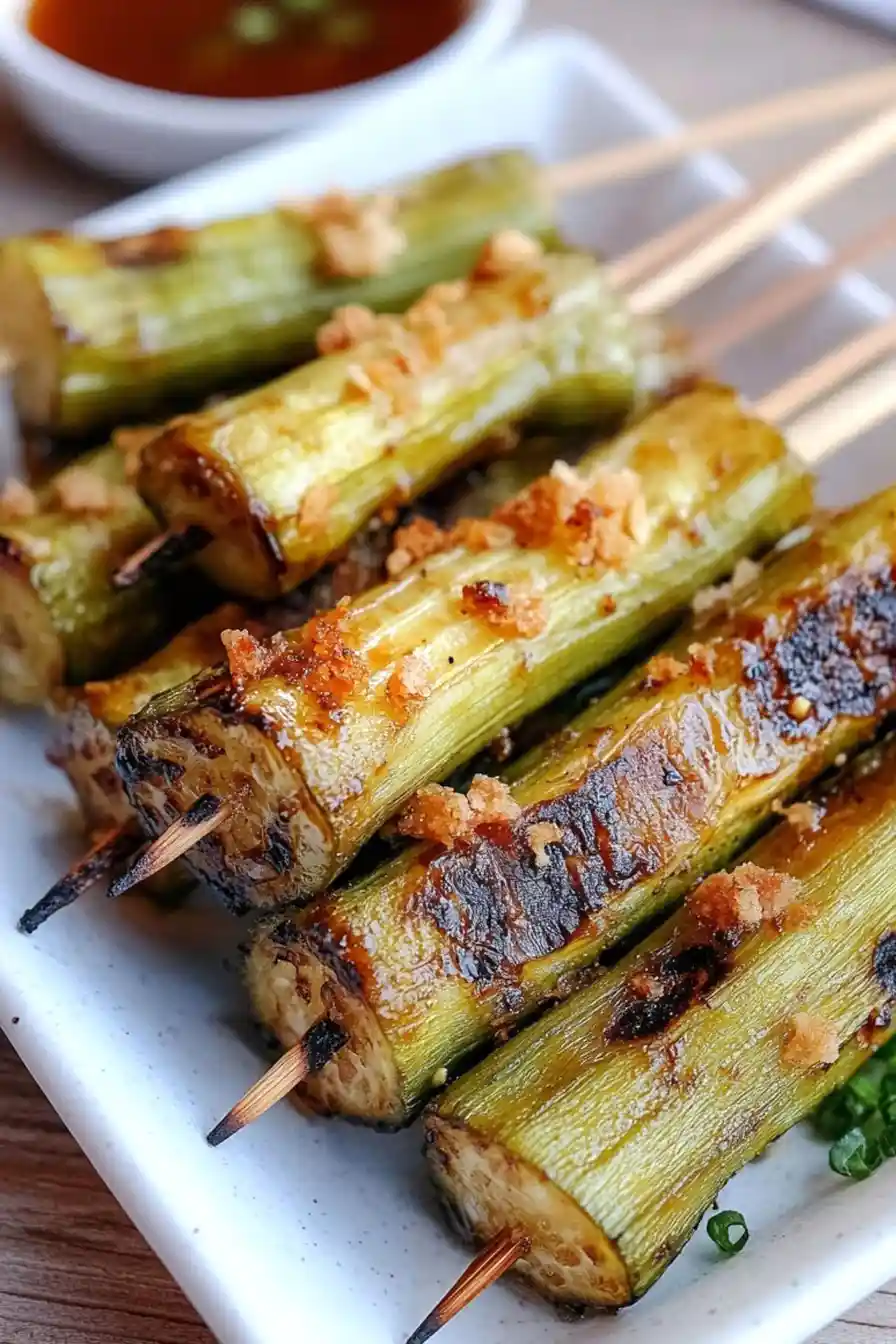 Healthy Grilled Okra Yakitori