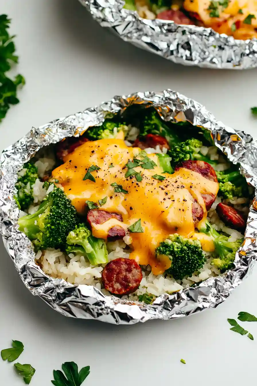Tasty Broccoli and Chicken Foil Pack