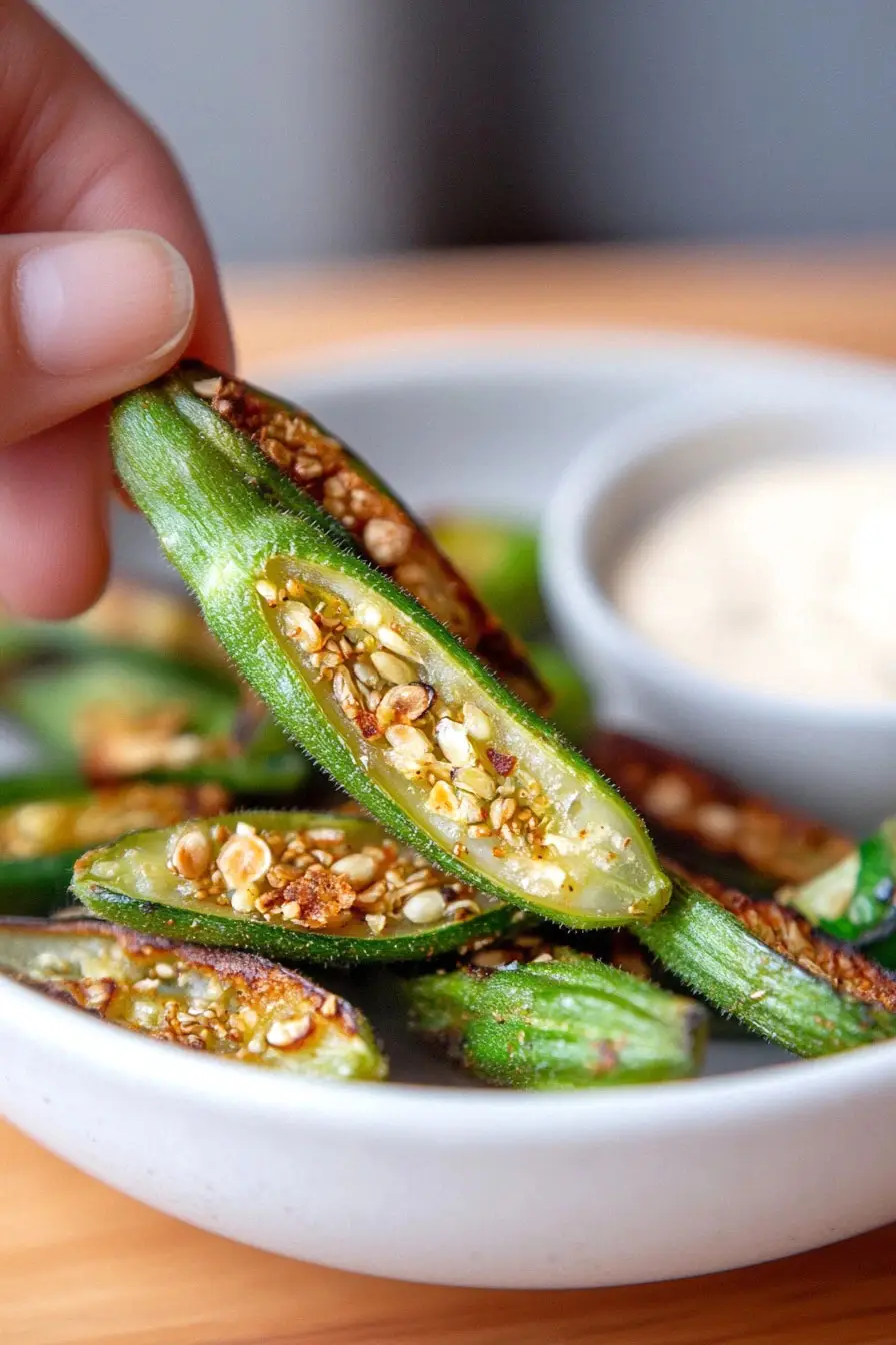 Low Calorie Okra Chips