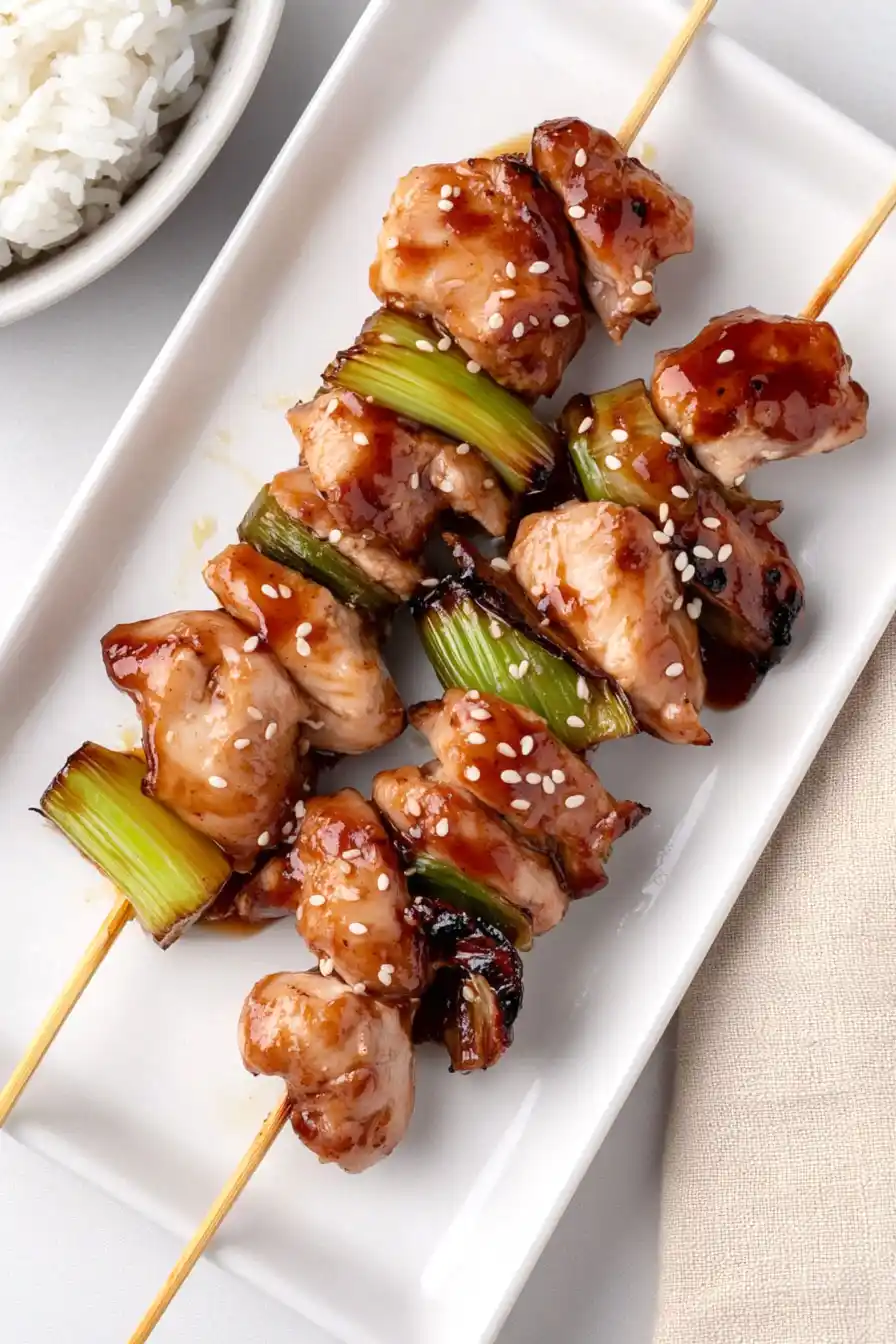 Grilled Chicken and Leek Yakitori