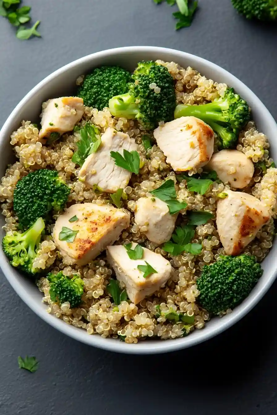 Easy Chicken Broccoli Quinoa Bowl