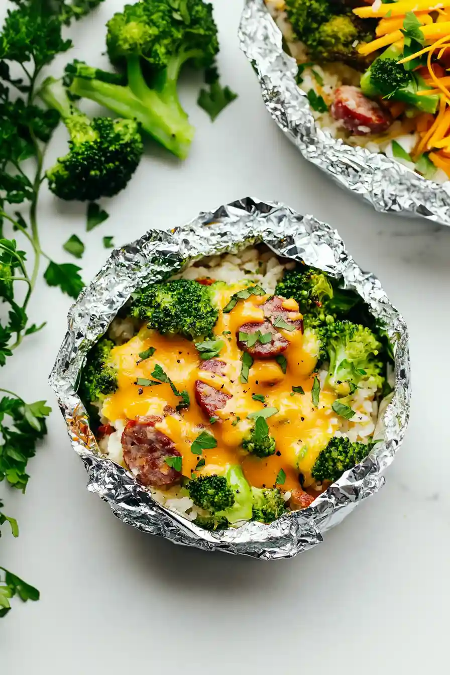 Tasty Broccoli and Chicken Foil Pack