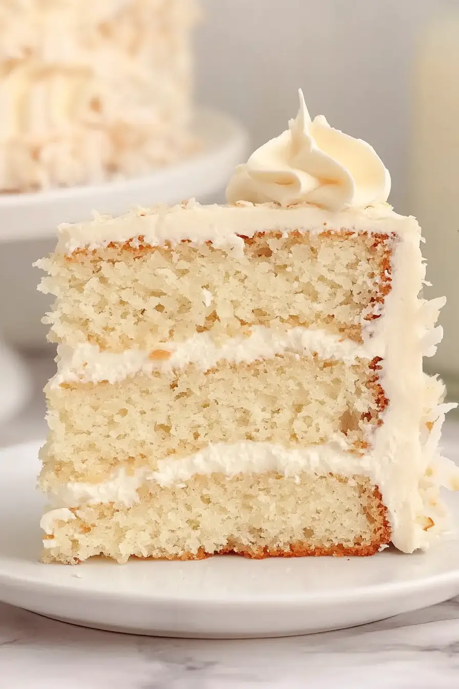 Homemade Coconut Cake with Cream Cheese Frosting