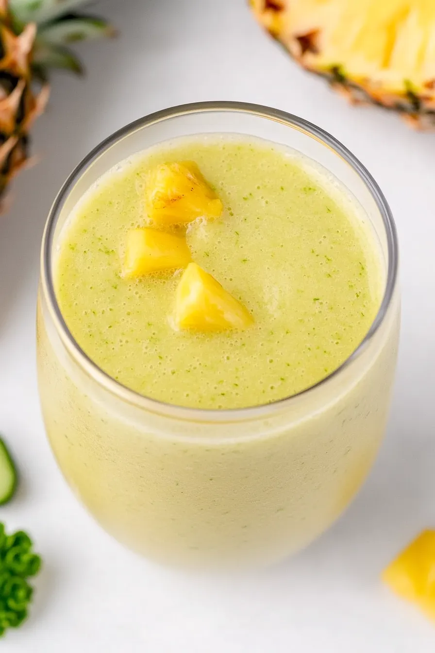 Quick Pineapple Cucumber Ginger Detox Drink