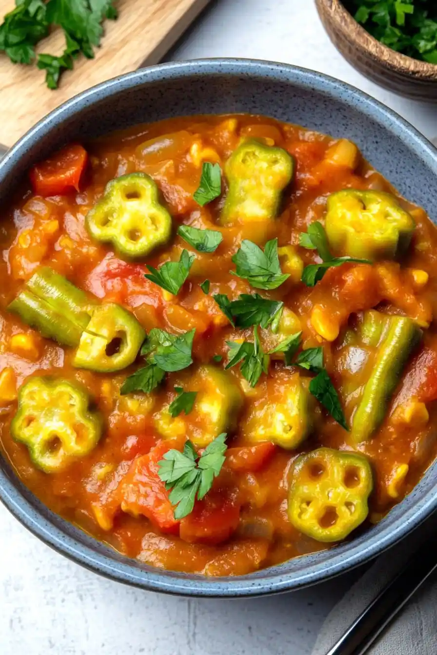 Savory Vegan Okra Etouffee