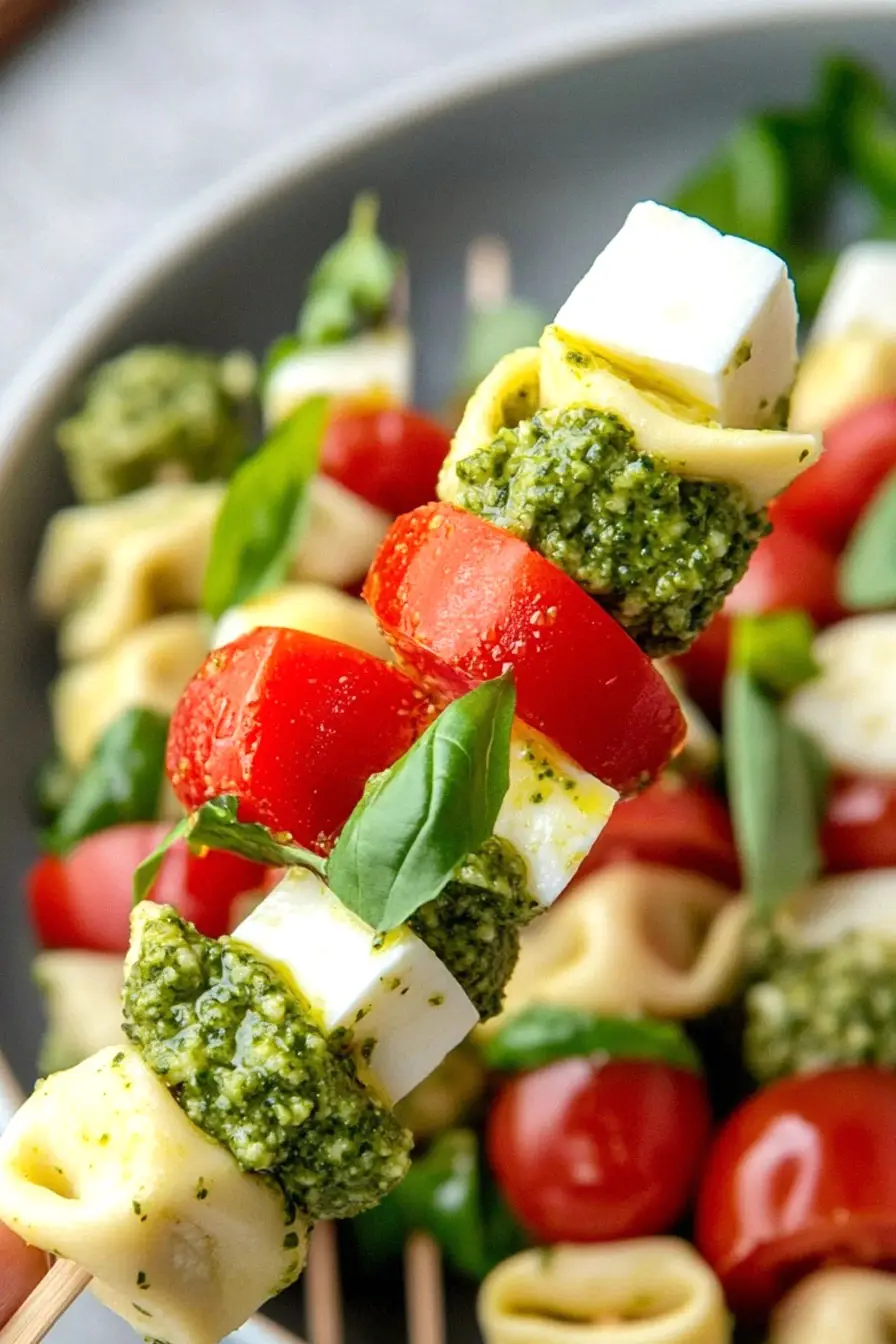 Fun Tortellini Skewers Appetizer