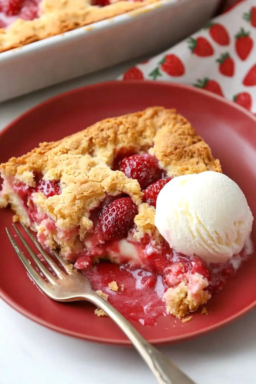 Fluffy Strawberry Dump Cake