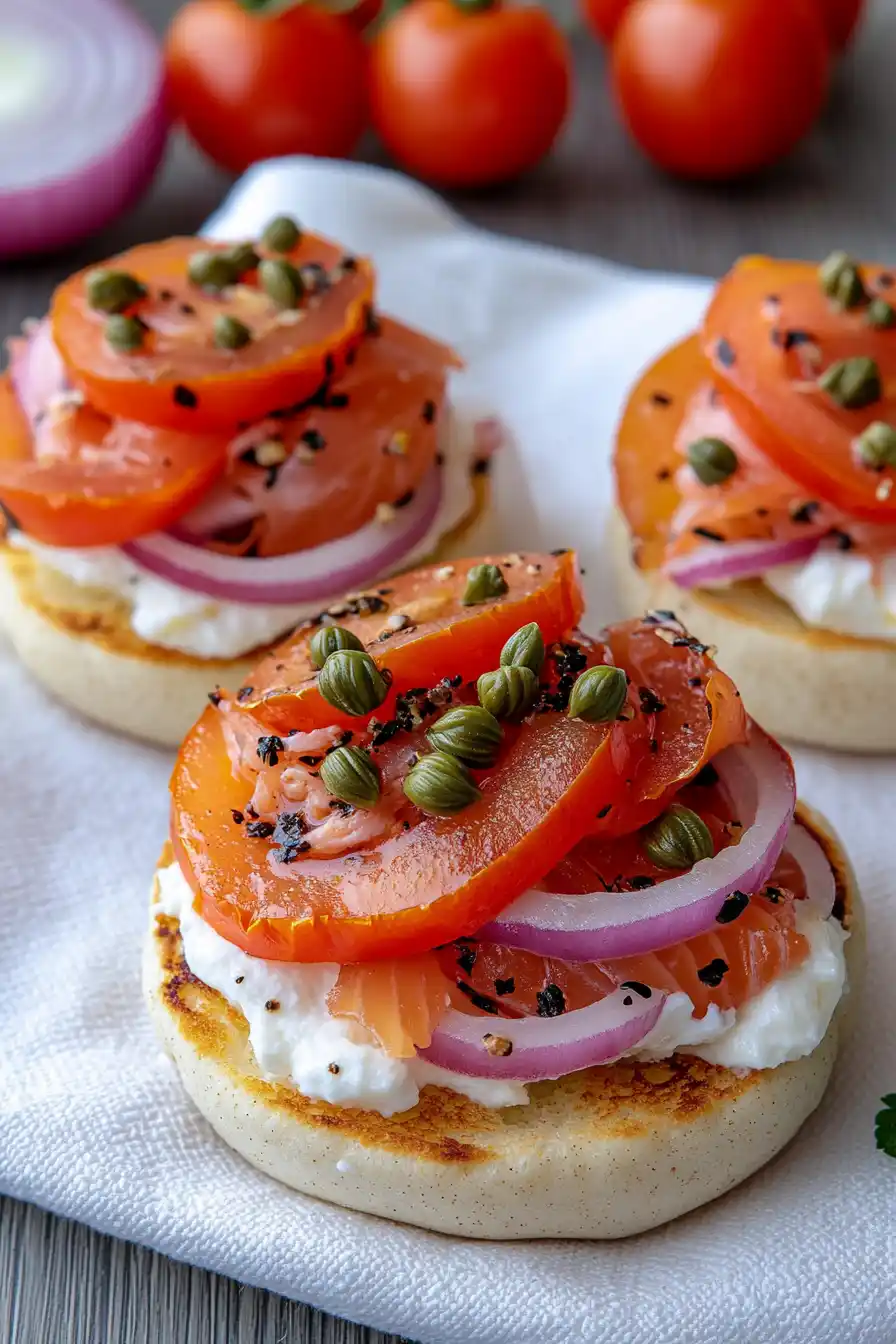 Tasty Smoked Salmon English Muffin