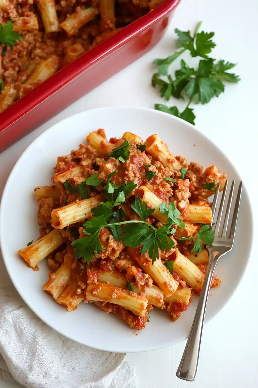 Hearty Baked Ziti with Sour Cream