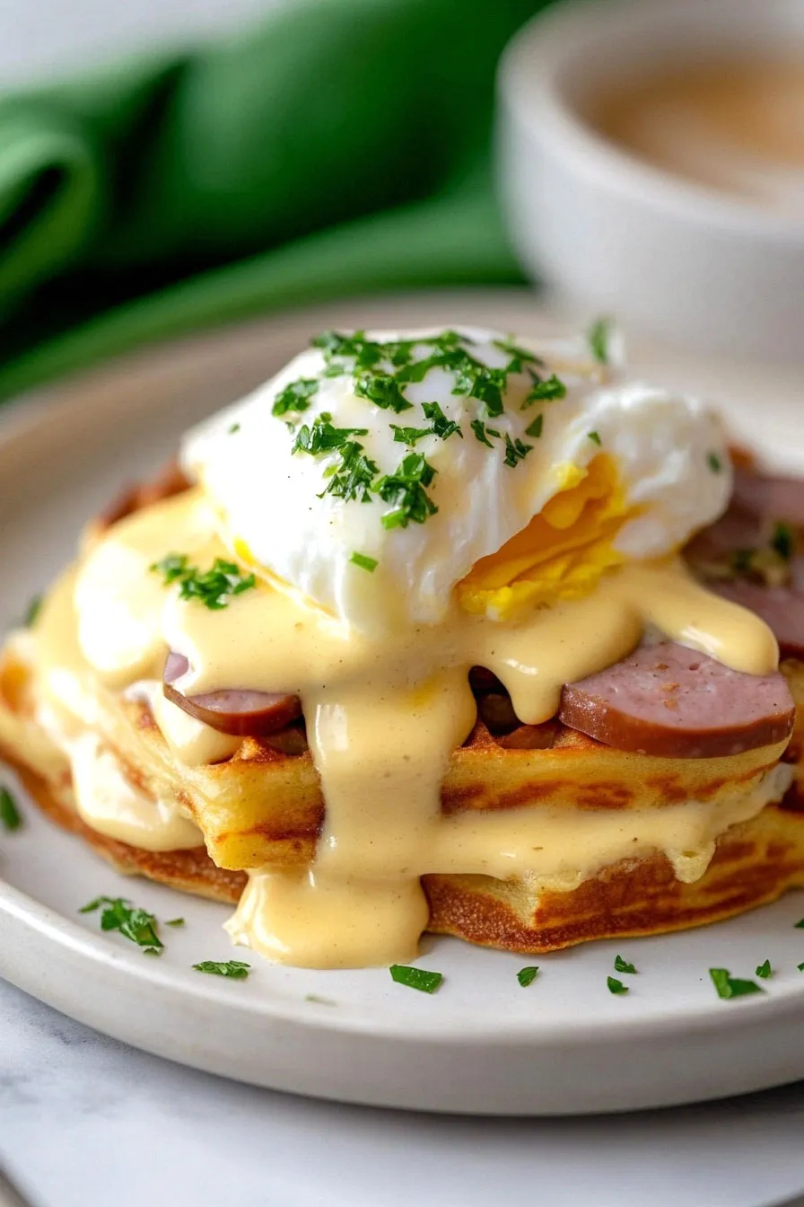 Fluffy Eggs Benedict Chaffles