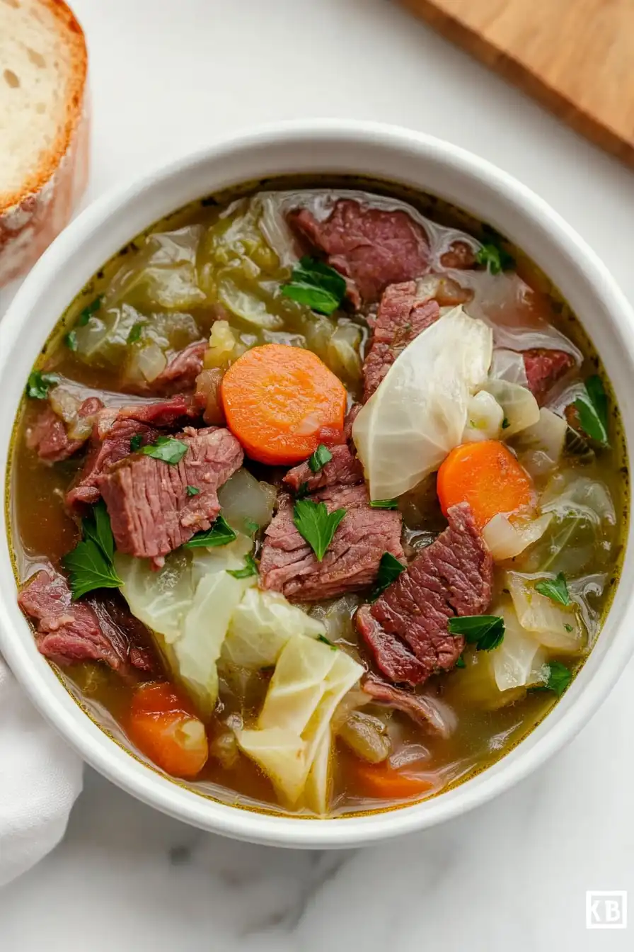 Delicious Corned Beef and Cabbage Soup