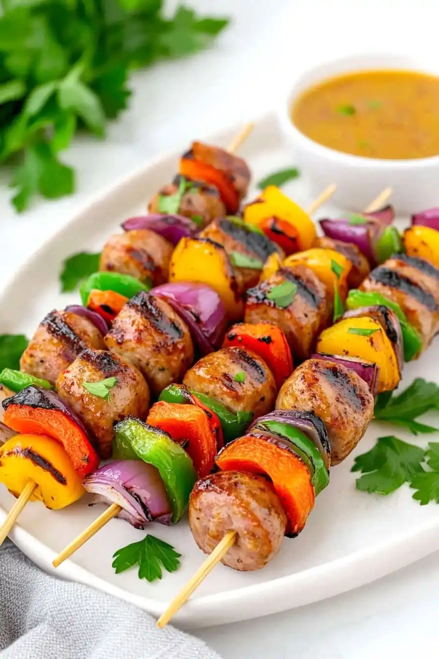 Quick Grilled Chicken Sausage Kabobs