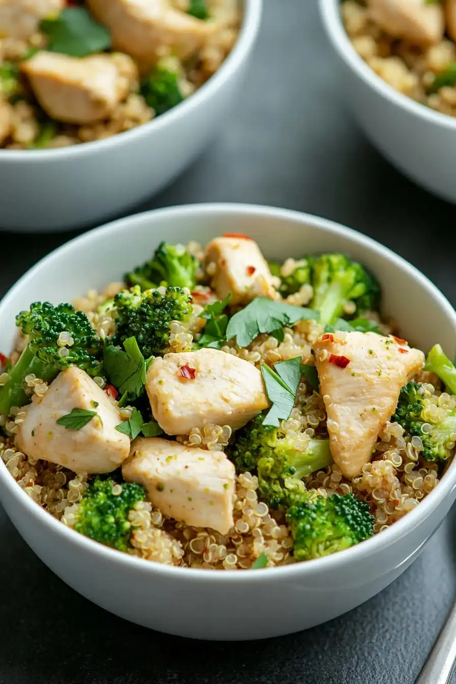 Easy Chicken Broccoli Quinoa Bowl