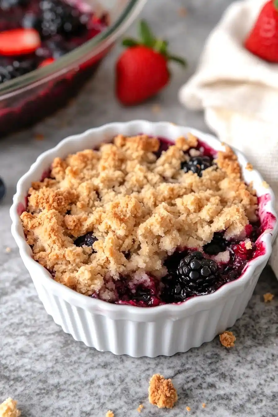 Fluffy Mixed Berry Dump Cake