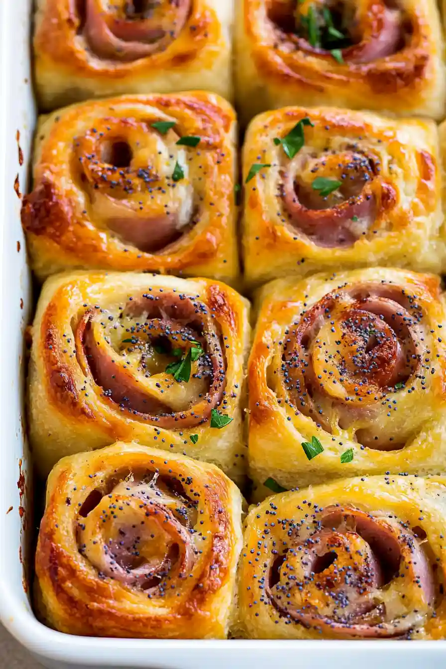 Easy Baked Ham and Cheese Pinwheels