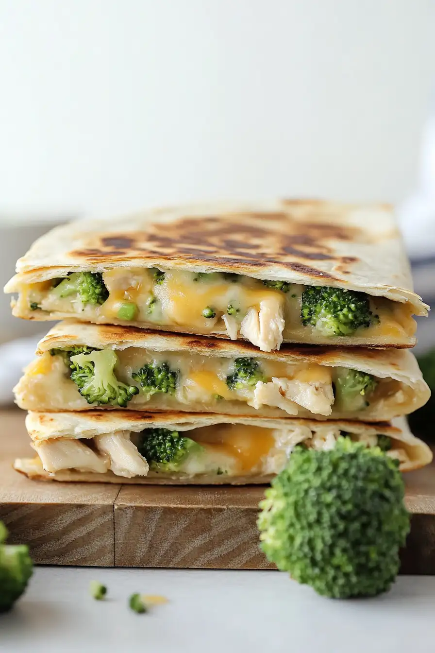 Quick Chicken and Broccoli Quesadilla