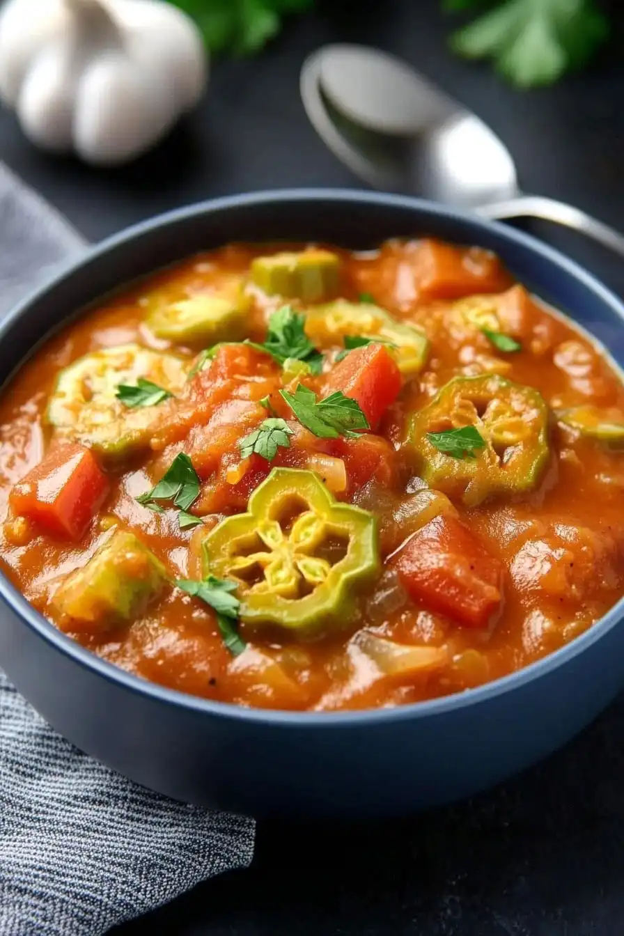 Savory Vegan Okra Etouffee