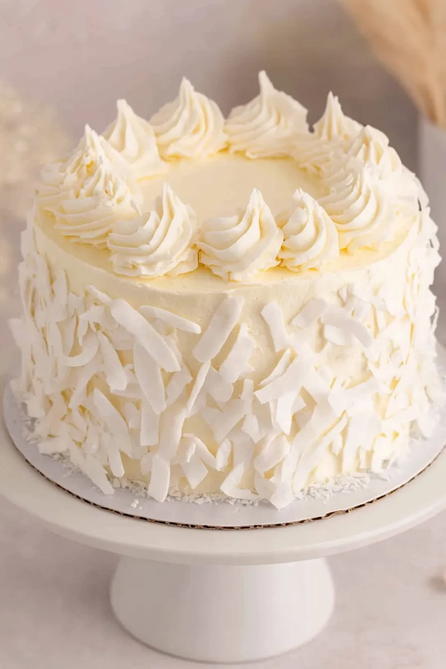 Homemade Coconut Cake with Cream Cheese Frosting